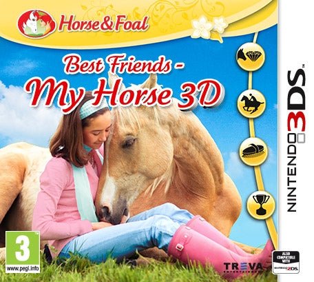 Nintendo 3DS Best Friends My Horse 3D, doos voorkant met meisje en paard, tweedehands