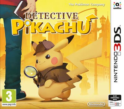 Nintendo 3DS Detective Pikachu, doos voorkant, tweedehands
