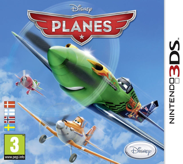 Nintendo 3DS Disney Planes, Scandinavische doos voorkant met Dusty en Ripslinger, tweedehands