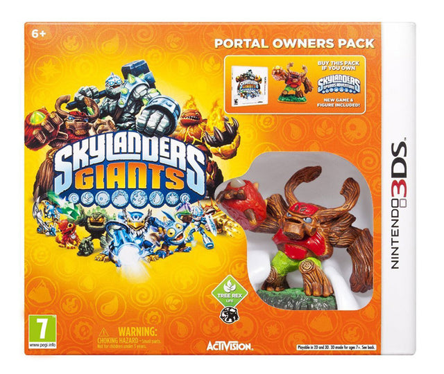 Nintendo 3DS Skylanders Giants Booster Pack, Portal Owners Pack-doos met de Tree Rex-figuur in het venster
