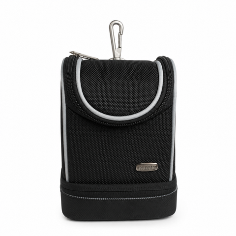 Kodak Graphite Black camera bag S, zwart met grijze rand en karabijnhaak, voorkant, tweedehands
