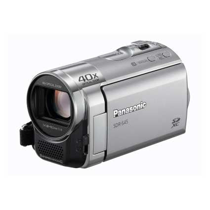 Panasonic SDR-S45 digitale videocamera, zilver, schuin vooraanzicht