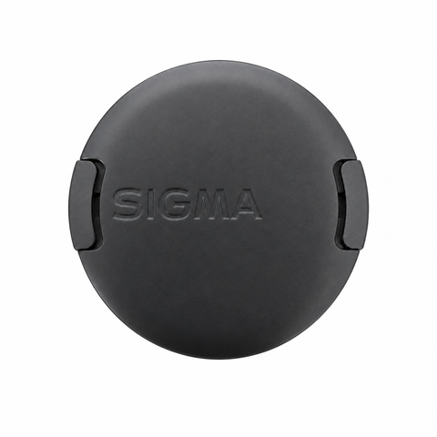 Sigma lensdop 52mm, zwart met ingeperst Sigma-logo en klemmen aan de zijkant, voorkant