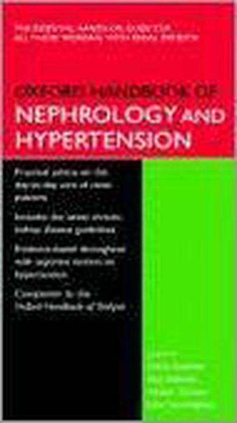 Oxford Handbook of Nephrology and Hypertension, rood-zwart-groene omslag, tweedehands