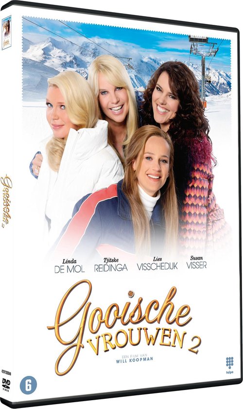 Gooische Vrouwen 2 dvd van Will Koopman, hoes schuin van voren met de vier vrouwen in de sneeuw