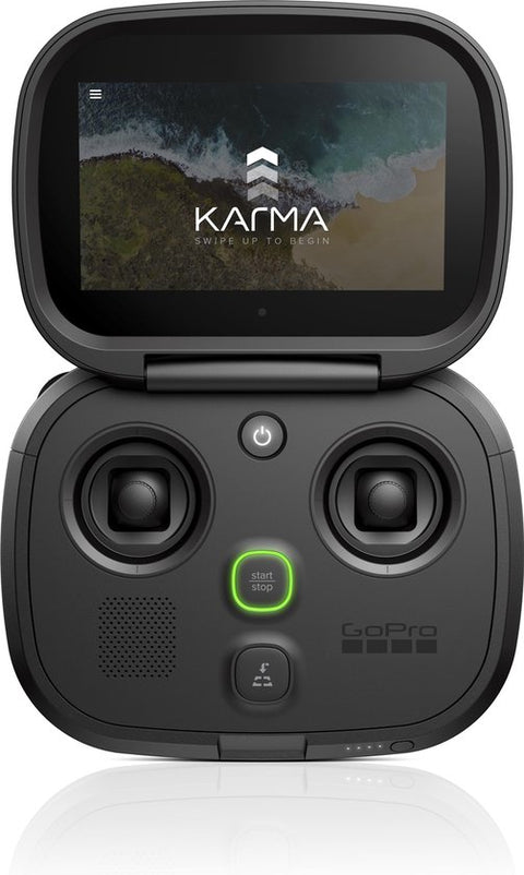 GoPro Karma Controller afstandsbediening voor Karma drone, zwart, opengeklapt met scherm en joysticks, tweedehands