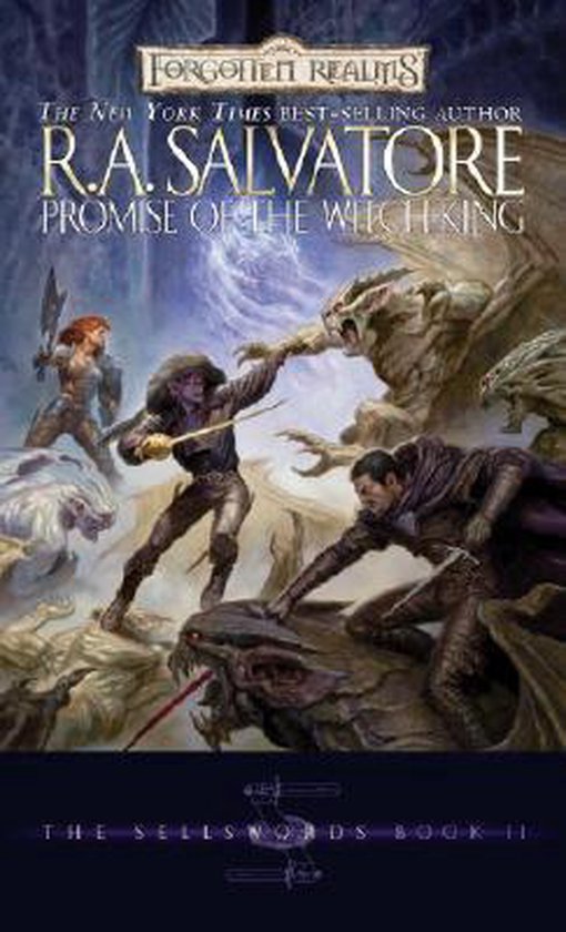 Promise of the Witch-King, R.A. Salvatore, The Sellswords Book II, omslag met vechtende figuren, tweedehands