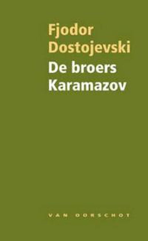 De broers Karamazov, Fjodor Dostojevski, groene boekomslag voorkant met alleen tekst, tweedehands