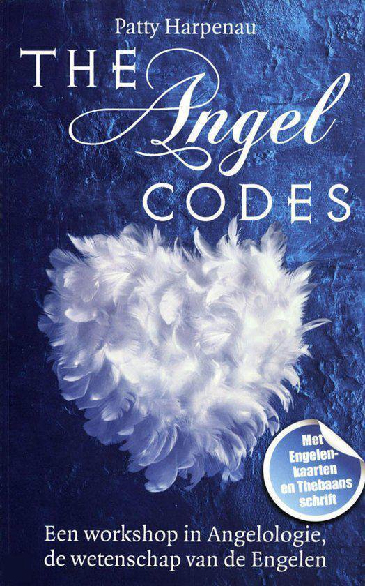 The angel codes, Patty Harpenau, blauwe boekomslag voorkant met een witte veer, tweedehands