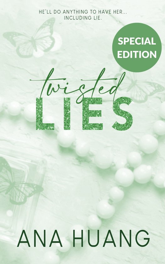 Twisted Lies, Twisted 4, special edition, Ana Huang, lichtgroene omslag met parels en vlinders, tweedehands
