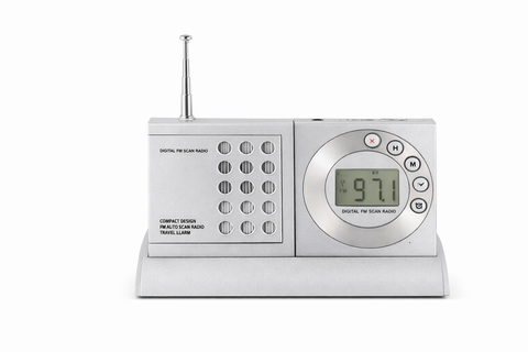 Algemeen-Digitale FM Wekkerradio / Reiswekker met Auto Scan en Ingebouwde Speaker - Zilver (Nieuw)