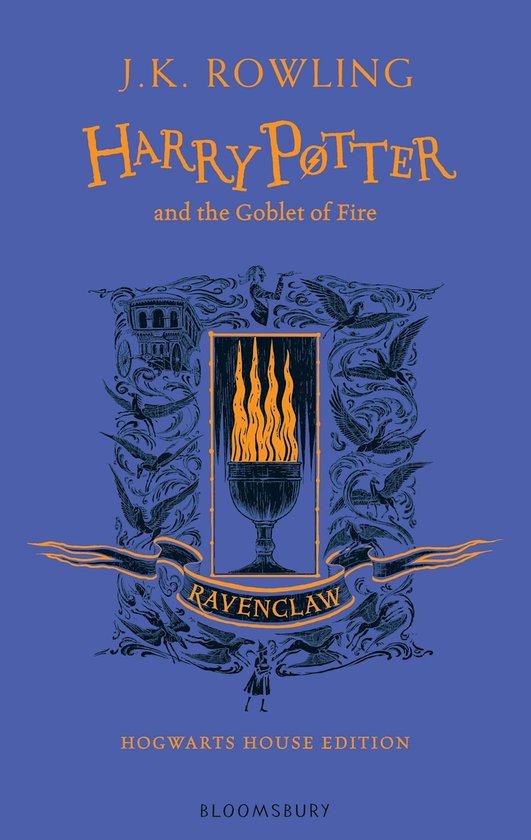 Harry Potter and the Goblet of Fire, Ravenclaw Edition, J.K. Rowling, blauwe omslag met de vuurbeker, tweedehands