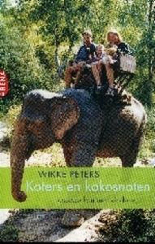 Koters en kokosnoten, Wikke Peters, omslag met een gezin op een olifant, tweedehands