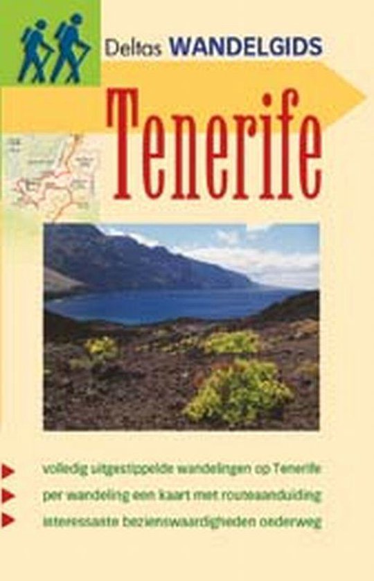 Deltas Wandelgids Tenerife, P. Mertz, omslag met bergen aan het water en een routekaartje, tweedehands