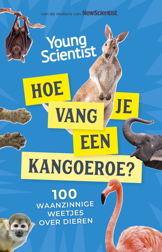 Hoe vang je een kangoeroe?, 100 waanzinnige weetjes over dieren, Young Scientist, New Scientist, blauwe omslag, tweedehands
