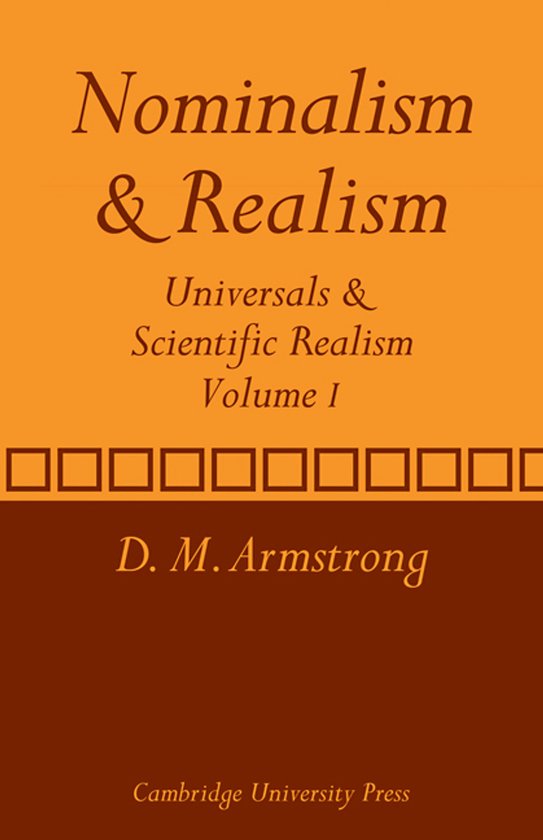 Nominalism And Realism Volume I