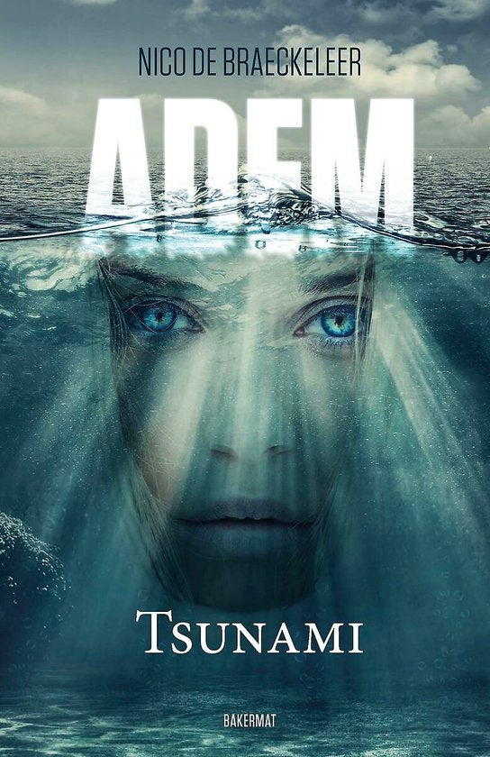 Adem 1 Tsunami, Nico De Braeckeleer, omslag met het gezicht van een meisje onder water, tweedehands