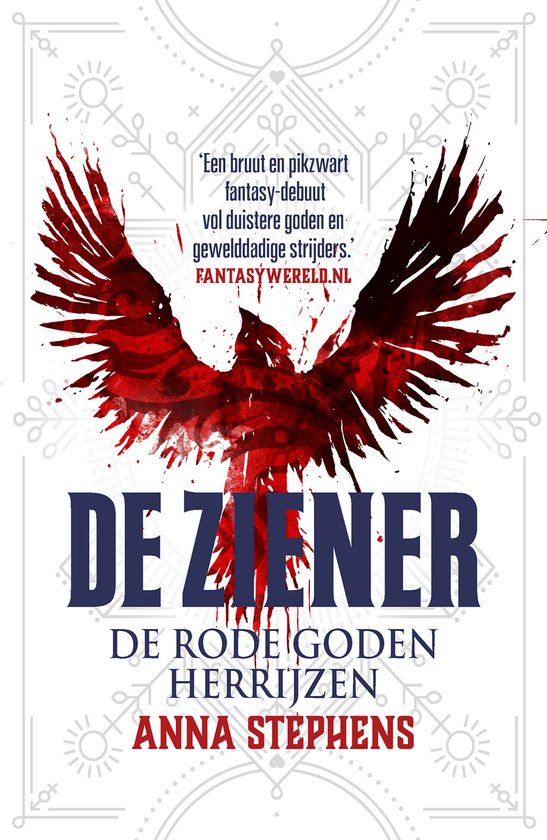 De Ziener, De rode goden herrijzen, Anna Stephens, witte omslag met een rode vogel met gespreide vleugels, tweedehands