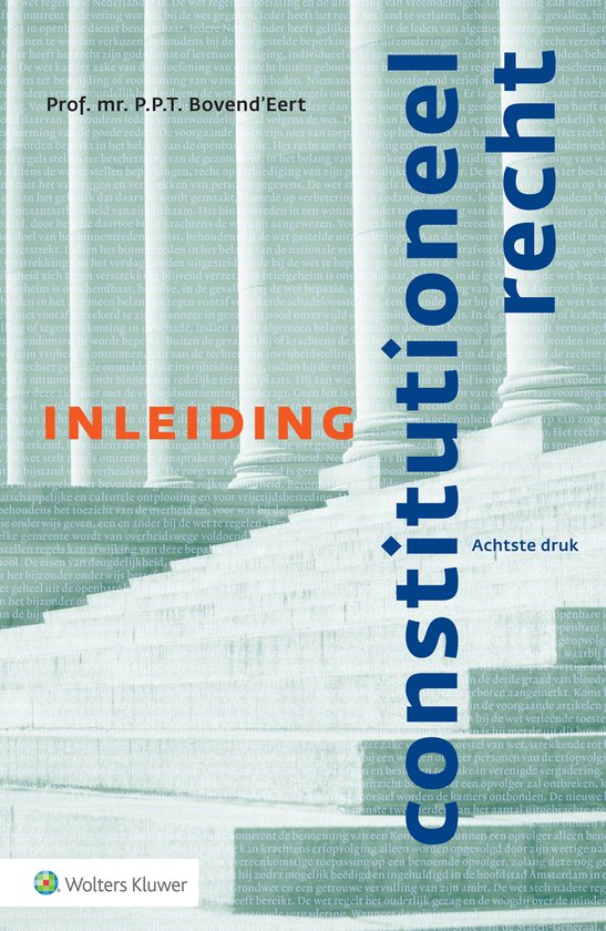 Inleiding constitutioneel recht, P.P.T. Bovend'Eert, boekomslag voorkant met klassieke zuilen, tweedehands