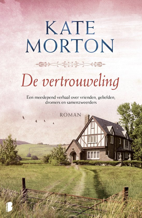 De vertrouweling, Kate Morton, roman, omslag met een landhuis in een groen landschap, tweedehands