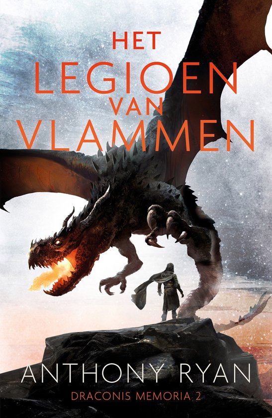 Het legioen van vlammen, Draconis Memoria 2, Anthony Ryan, omslag met een vuurspuwende draak, tweedehands