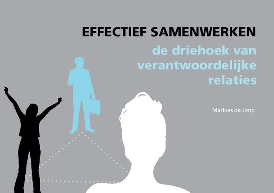 Effectief samenwerken, Marloes de Jong, boekomslag voorkant met silhouetten van mensen, tweedehands