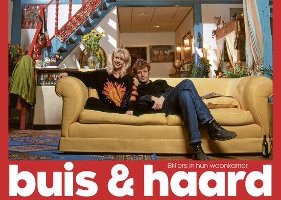 buis & haard, boekomslag voorkant met twee mensen op een gele bank, tweedehands