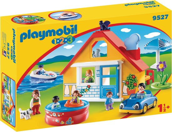Playmobil 9527 1.2.3 Holiday Cottage, doos voorkant, tweedehands