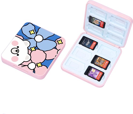 Case voor 12x Switch Game Cartridges - Roze