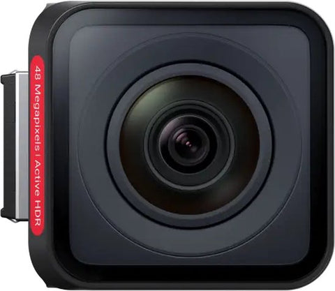 Insta360 ONE RS 4K Boost lensmodule voor de ONE RS, zwart, vooraanzicht met lens en 48 megapixel-opschrift, tweedehands