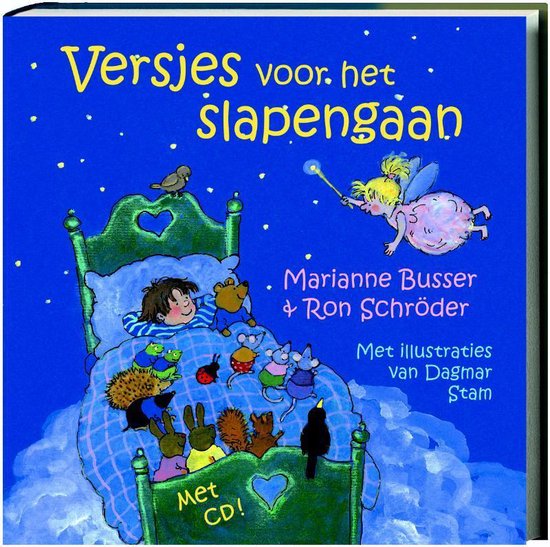 Versjes voor het slapengaan, Marianne Busser en Ron Schröder, blauwe omslag met een kind in bed, tweedehands