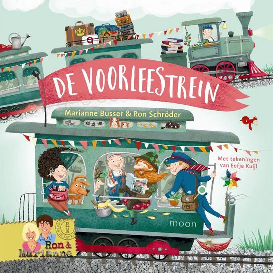 De voorleestrein, Marianne Busser en Ron Schröder, boekomslag voorkant, tweedehands