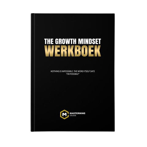The Growth Mindset Werkboek, zwarte omslag met witte en goudkleurige letters, tweedehands
