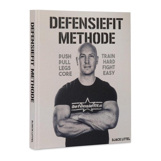 Defensiefit Methode, Djack Littel, hardcover schuin van voren met portret van de trainer, tweedehands