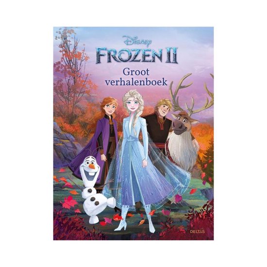 Disney Frozen II Groot verhalenboek, omslag met twee vrouwen, een man, een rendier en een sneeuwpop, tweedehands