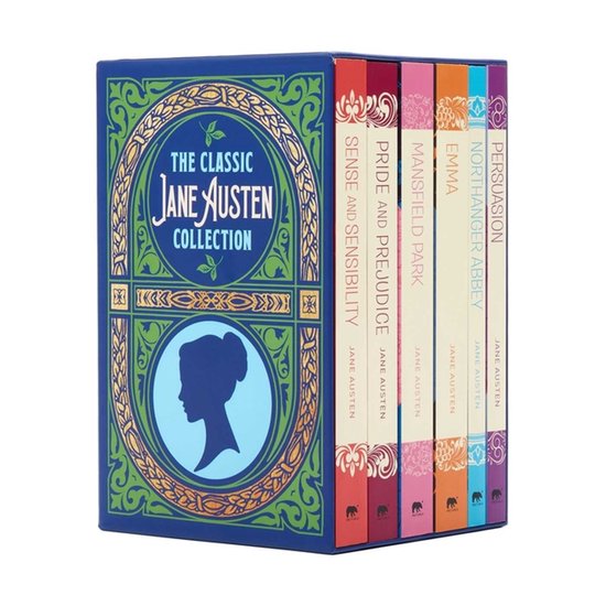The Classic Jane Austen Collection, Jane Austen, boekomslag voorkant met een cassette met meerdere romans, tweedehands