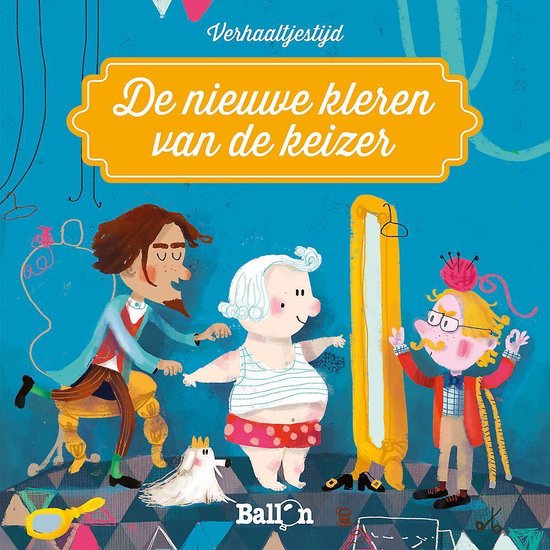 De nieuwe kleren van de keizer, Katleen Put, Verhaaltjestijd, omslag met een man in ondergoed bij een spiegel, tweedehands