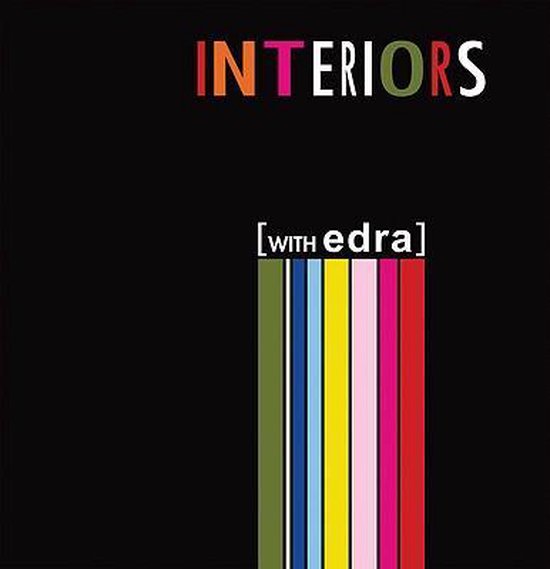 Interiors with Edra, Cristina Morozzi, zwarte omslag met gekleurde verticale strepen, tweedehands