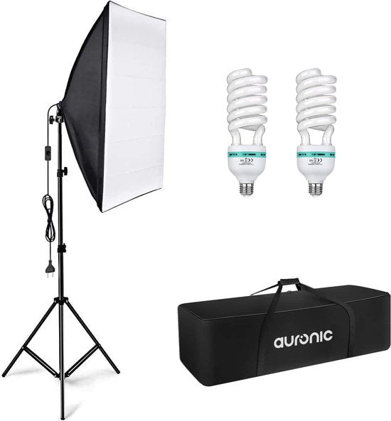 Auronic Softbox Studiolamp 50x70cm complete set met statief en draagtas