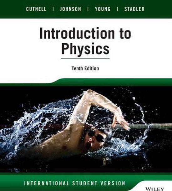 Introduction to Physics, John D. Cutnell, boekomslag voorkant met een zwemmer, tweedehands