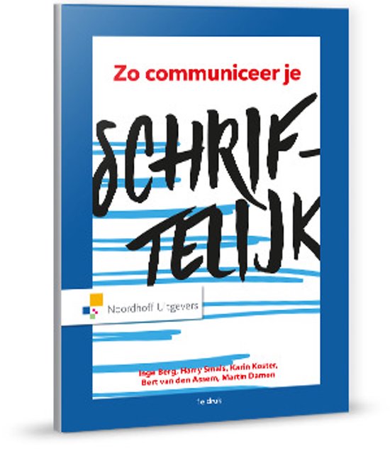 Zo communiceer je schriftelijk, Inge Berg e.a., witte omslag met blauwe strepen, tweedehands