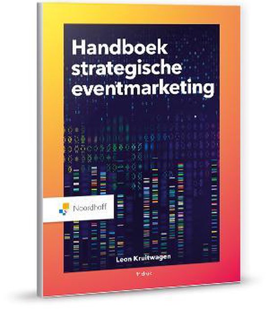 Handboek strategische eventmarketing, Leon Kruitwagen, Noordhoff boek schuin gezien met donkerblauwe omslag, tweedehands