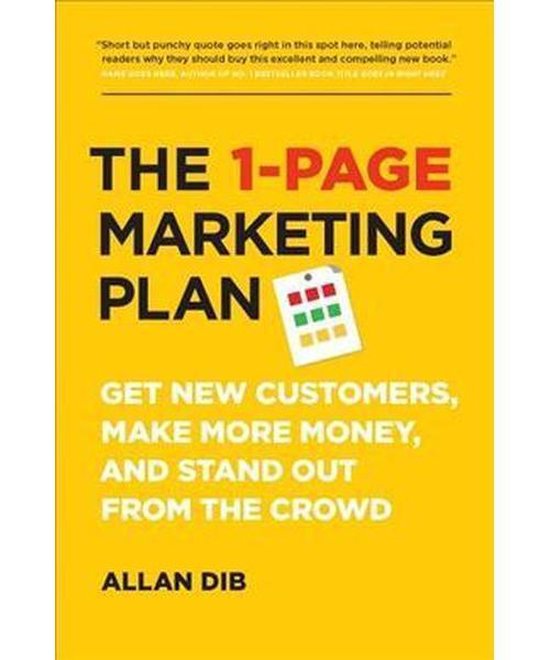 The 1-Page Marketing Plan, Allan Dib, boekomslag voorkant, tweedehands