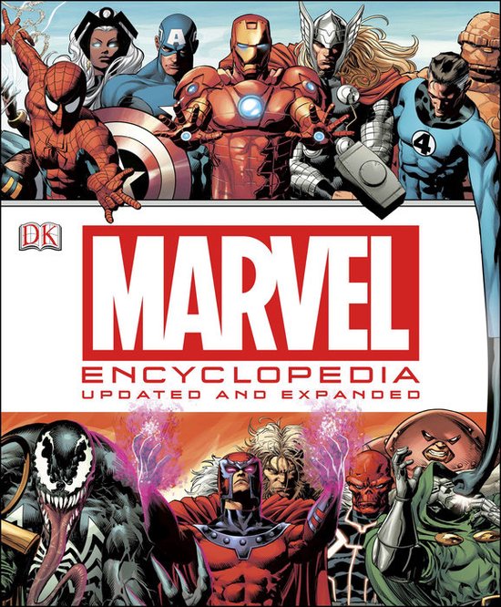 Marvel Encyclopedia, Matt Forbeck, boekomslag voorkant met Marvel-superhelden en schurken, tweedehands