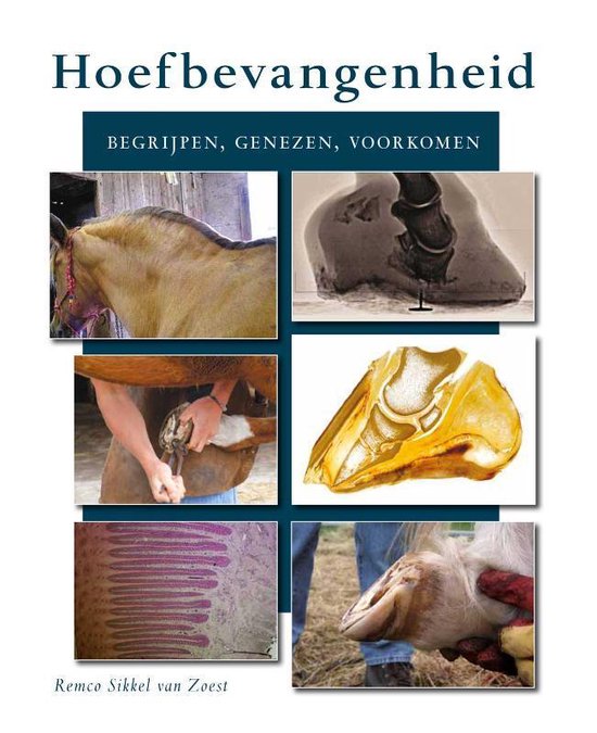 Hoefbevangenheid, Remco Sikkel van Zoest, boekomslag voorkant met beelden van paardenhoeven, tweedehands