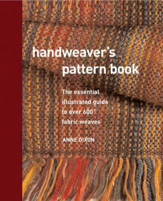 Handweaver's Pattern Book, Anne Dixon, omslag met geweven stof met franjes, tweedehands