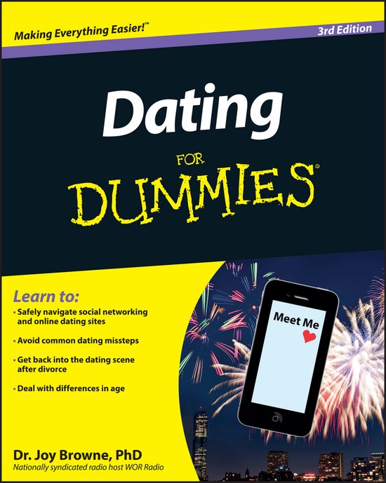 Dating for Dummies, derde editie, Joy Browne, geel-zwarte omslag met een telefoon, tweedehands