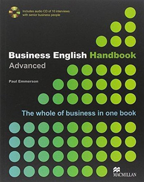 Business English Handbook Advanced, Paul Emmerson, Macmillan, zwarte omslag met groene stippen, tweedehands