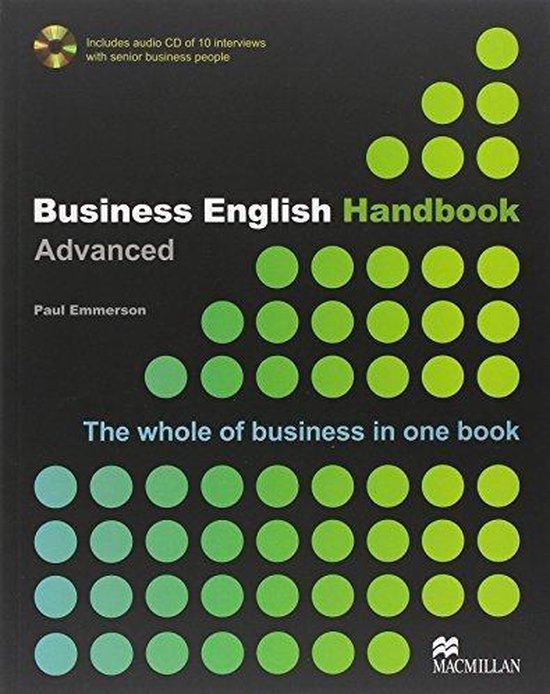 Business English Handbook Advanced, Paul Emmerson, Macmillan, zwarte omslag met groene stippen, tweedehands