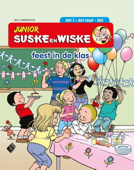 Junior Suske en Wiske, Feest in de klas, Willy Vandersteen, AVI 1, omslag met een klassenfeest, tweedehands